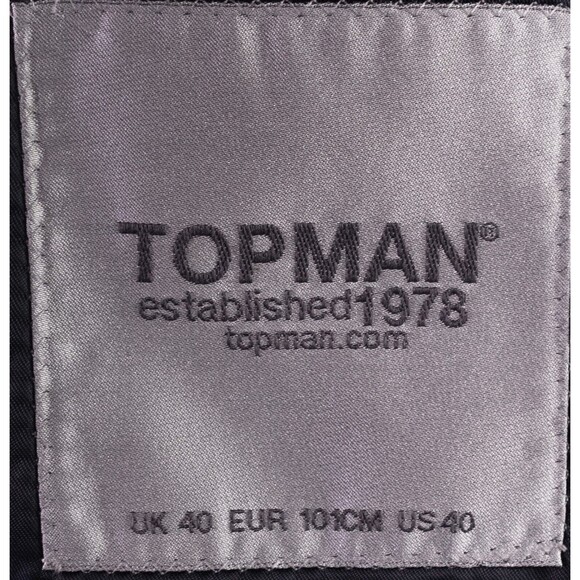 Topman Solid Gray 1 Button Sport Coat Jacket Blazer Sz 40 Poly SLIM Single vent - Picture 11 of 12